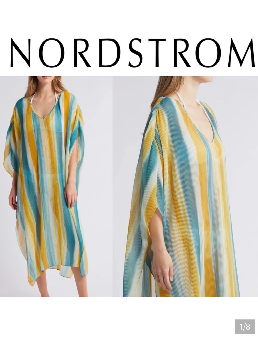 Nordstrom Sheer Pleated Caftan